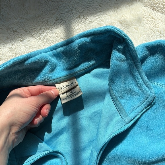 L.L.Bean Teal Fleece Quarter-Zip – Size L | Cozy Layers | Winter Staple | - Picture 5 of 7